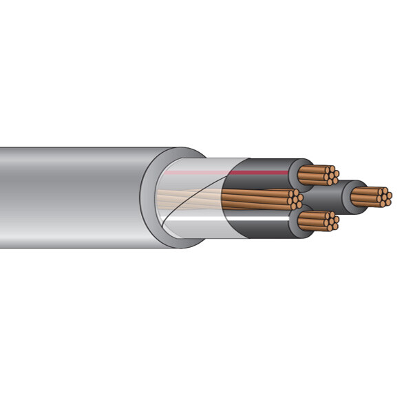 3-3-3-5 Copper SER Service Entrance Cable Gray PVC Jacket (115 Amp) 600V