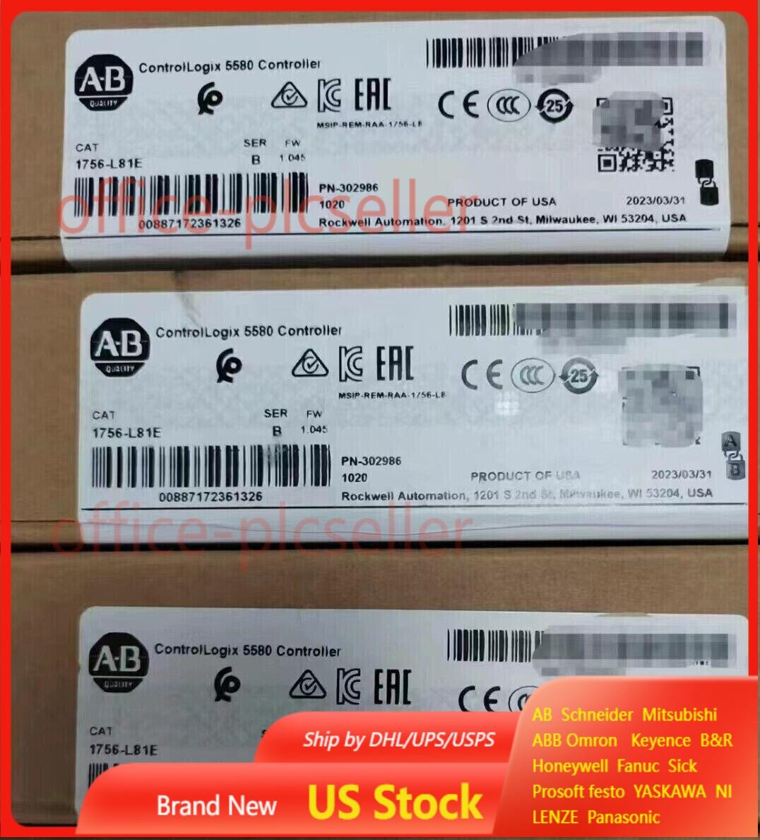 New Sealed Allen-Bradley 1756-L81E /B ControlLogix 5580 Processor 3MB 1756L81E