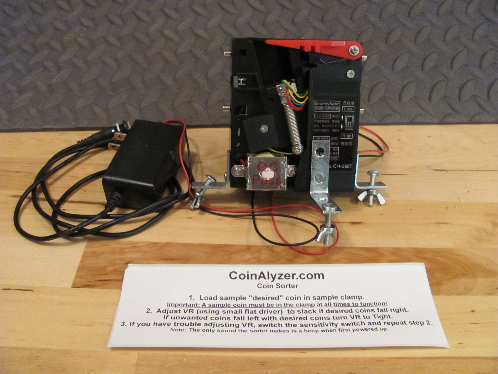 Copper penny and silver coin sorter /w Power Supply & Mounting brackets.