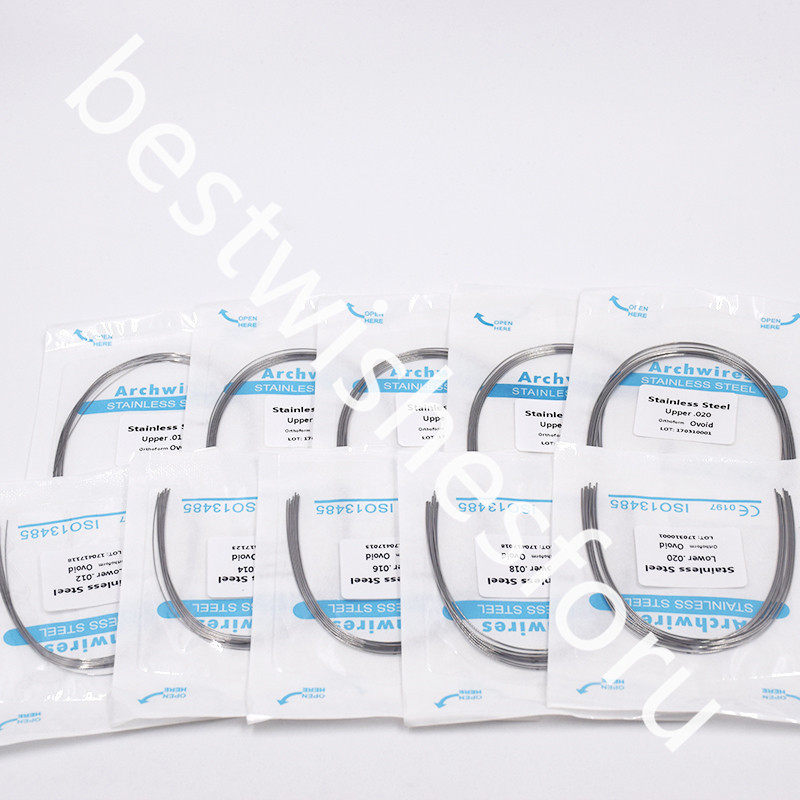 100x 10 Bag Dental Ovoid Stainless Steel Round Arch Wire 012-020 Upper Lower Opt