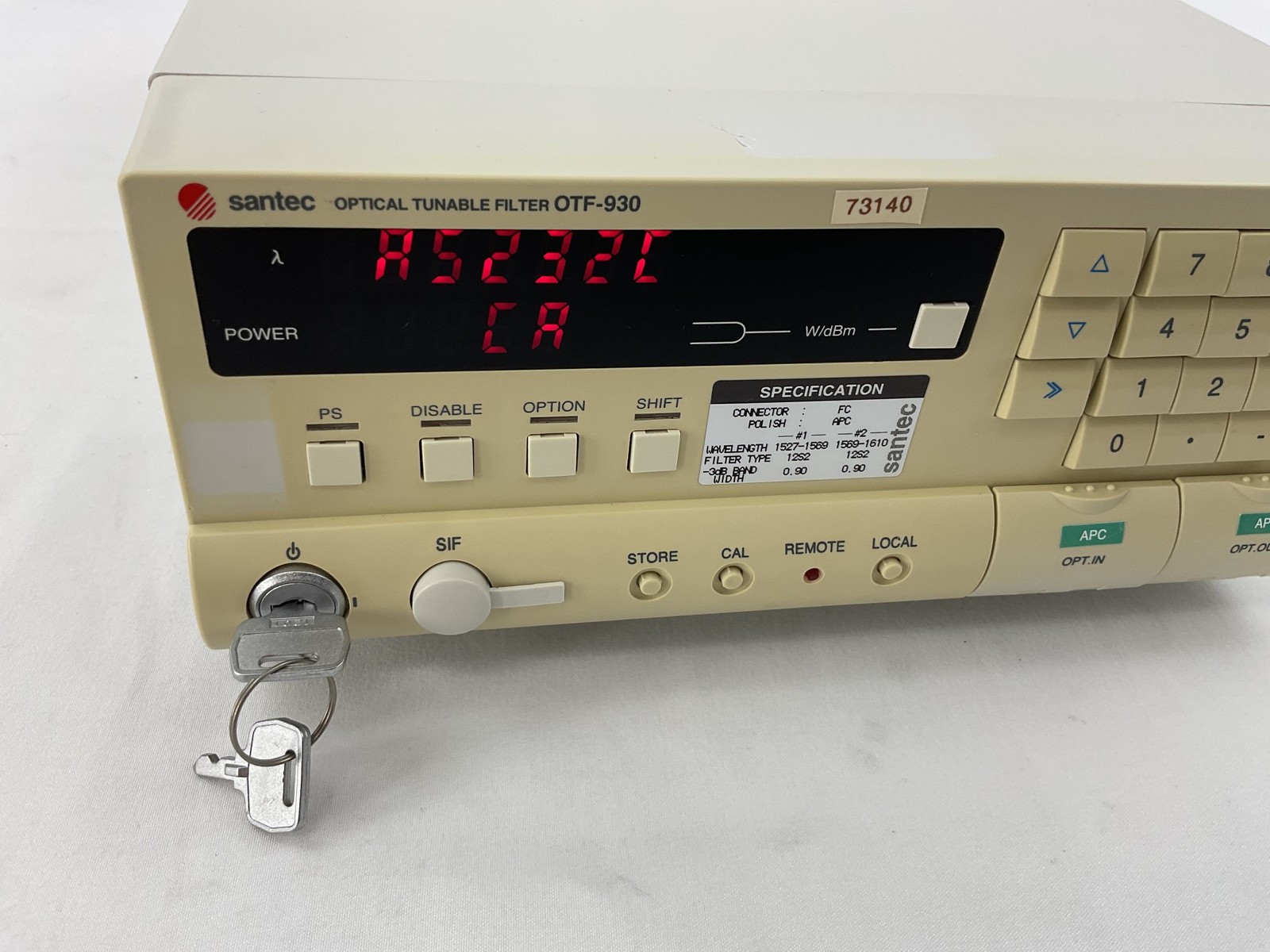 Santec OTF-930 Tunable Optical Bandpass Filter 1527-1610nm C+L Band DWDM GPIB