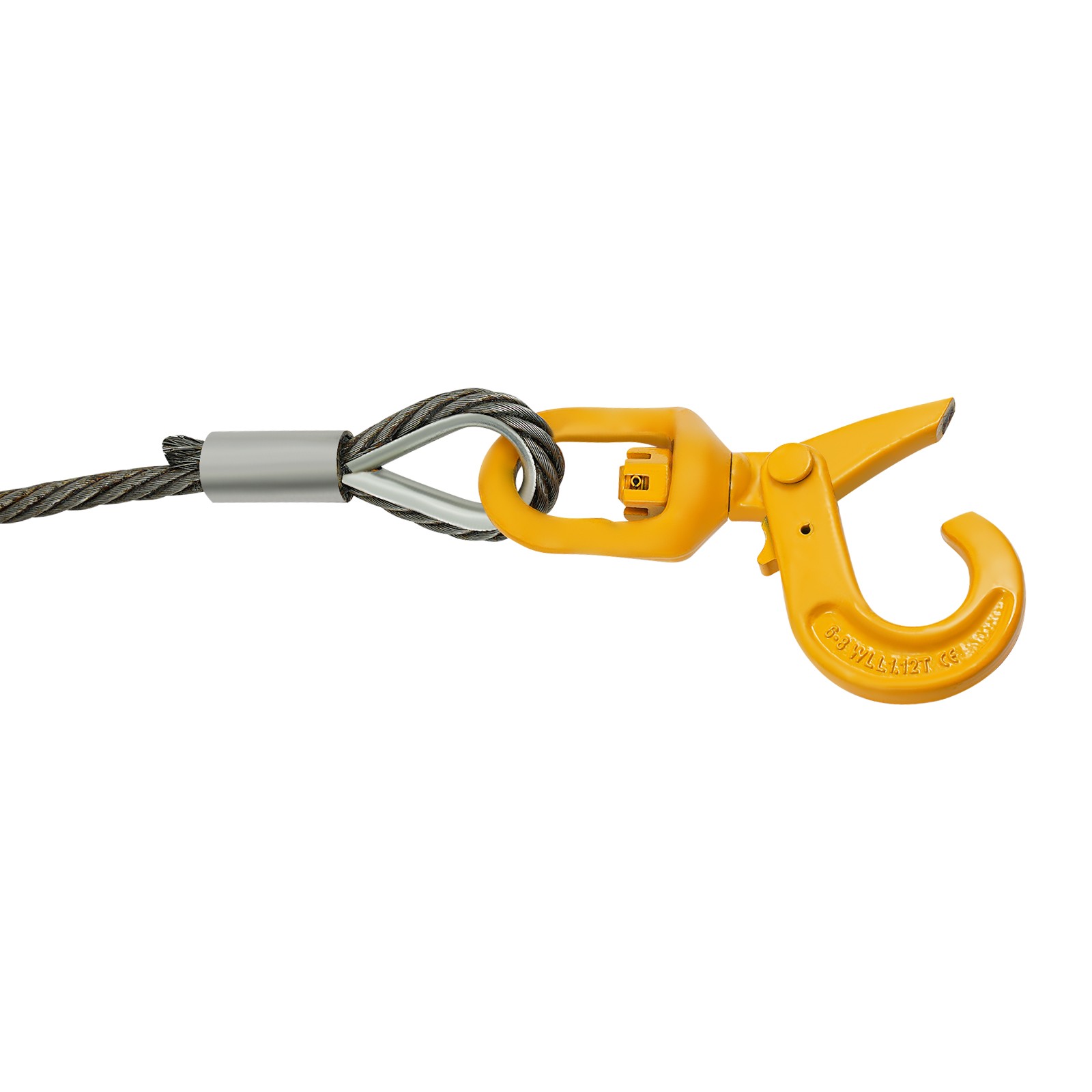 7/16in*100FT Steel Winch Cable Wire Rope Swivel Self-locking Hook 2469.18 lbs