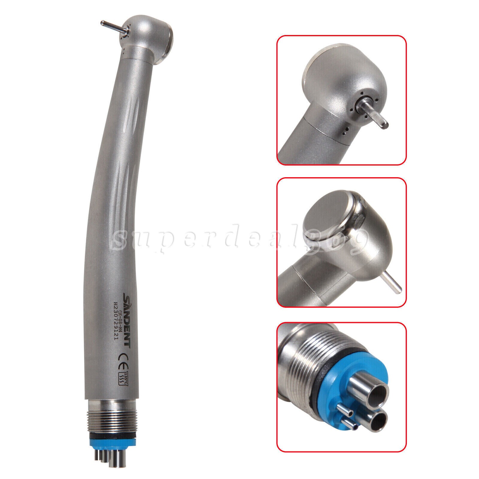 SANDENT NSK Style Dental High Fast Speed Handpiece Push Button 2/4Hole (Ceramic)