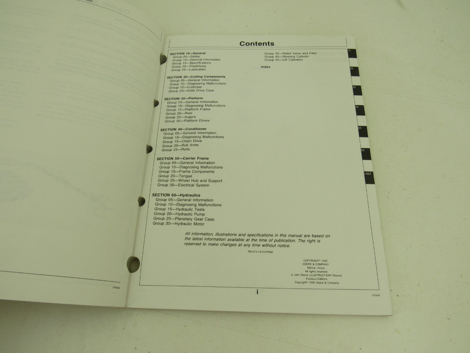 John Deere 1600 Mower Conditioner Technical Service Manual TM1474