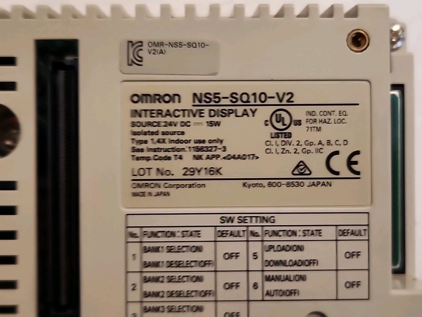 OMRON NS5-SQ10-V2 Touch Panel Interactive Display – Free Shipping
