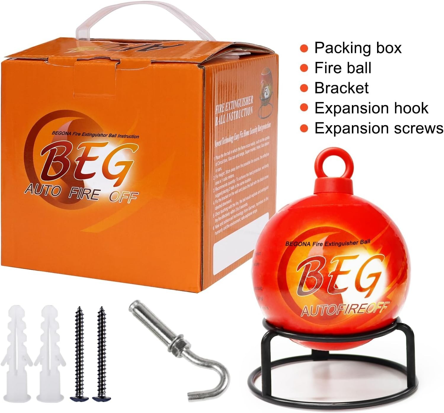 Supa Ant Automatic Fire Suppressant Ball Extinguisher w/ Stand/Mounting Bracket
