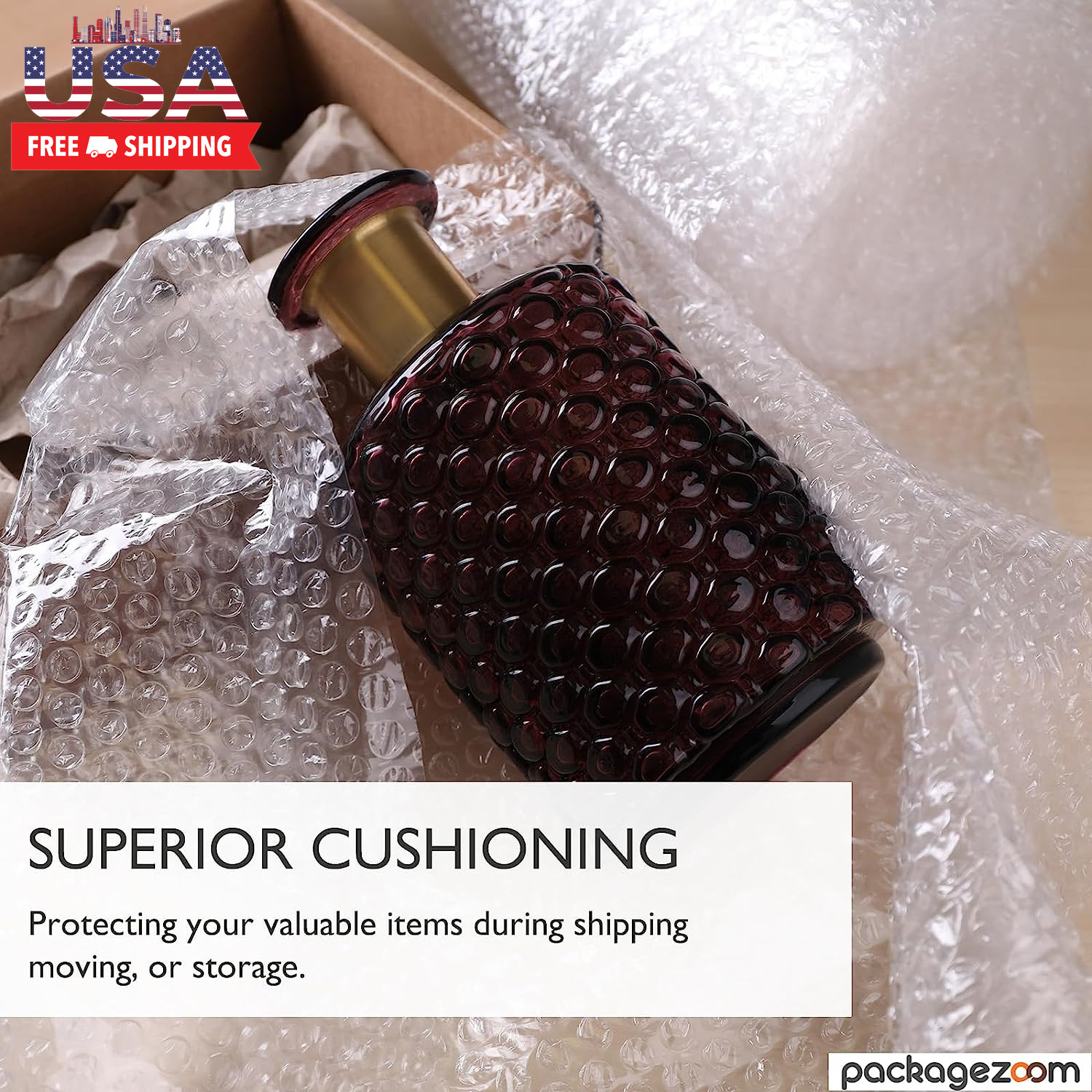 12 Inch X 20 Ft Bubble Cushioning Wrap, Perforated Every 12″ Protective Packing