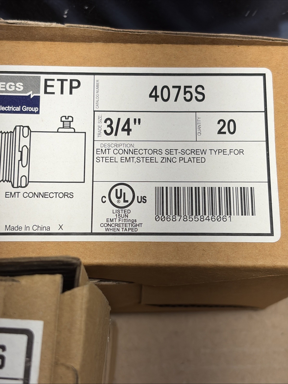 NEW! [Qty-60!] EGS 4075S 3/4” ETP Set-Screw EMT Couplings _FAST SHIPPING!