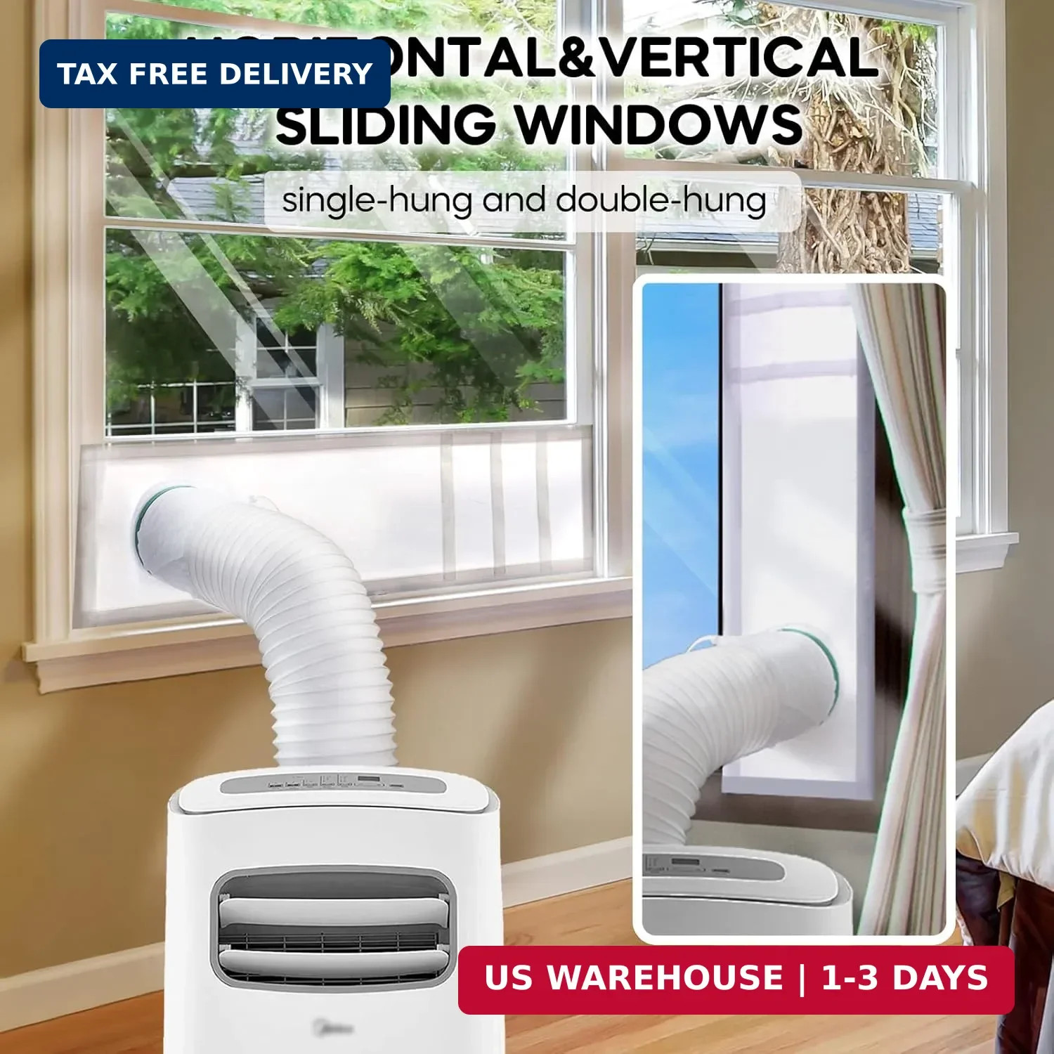 LOVIGA Portable Air Conditioner Window Kit, Window Vent Kit Seal Kit for Portabl