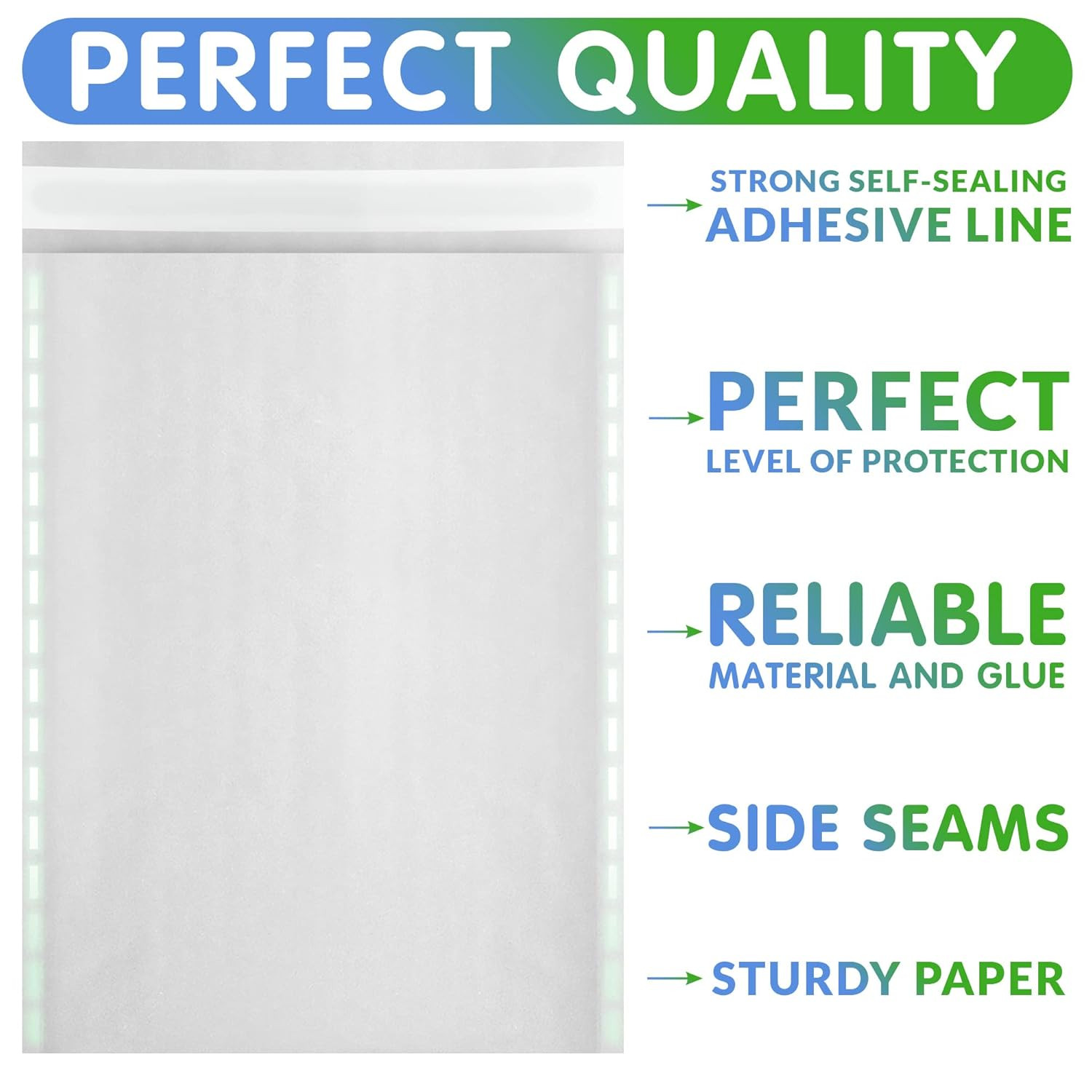 Kraft Bubble Mailers 4 X 7 Inch White, Padded Envelopes Self Seal, Pack of 50, B