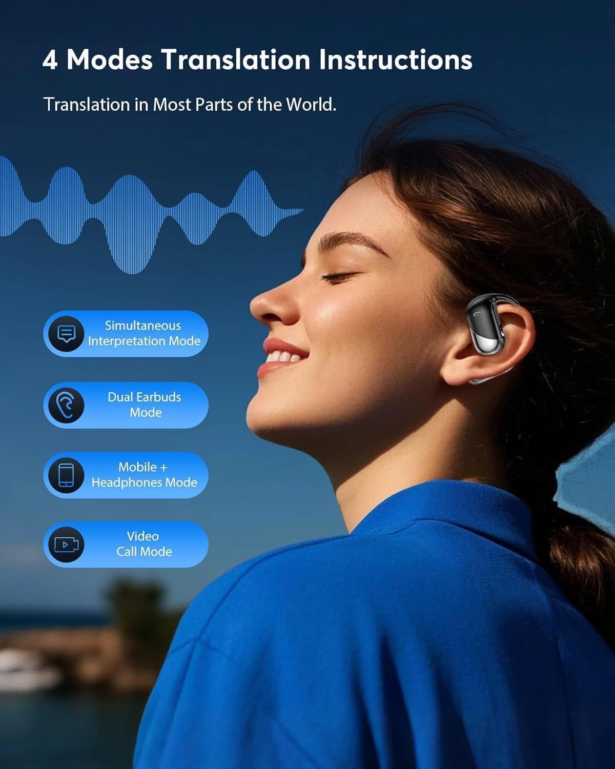 Translation Earbuds Real Time – AI 144 Language Translator Earbuds, Audifonos US