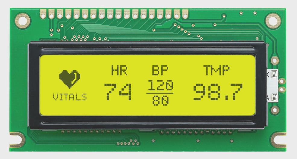 Newhaven Display 122×32 Graphic LCD / 5.0V STN+ Yellow-Green / Yellow-Green Back