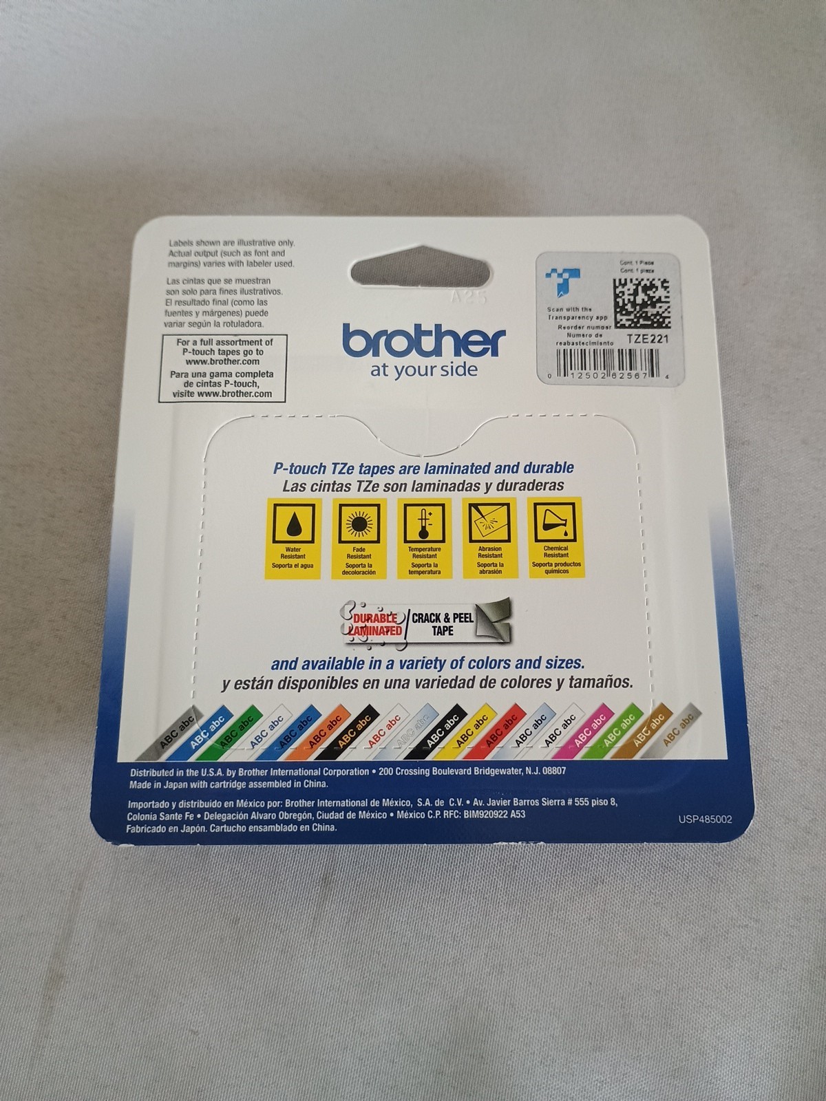 New Brother Tze-221 P-Touch Label Tape 3/8″ Black Print on White Sealed Genuine
