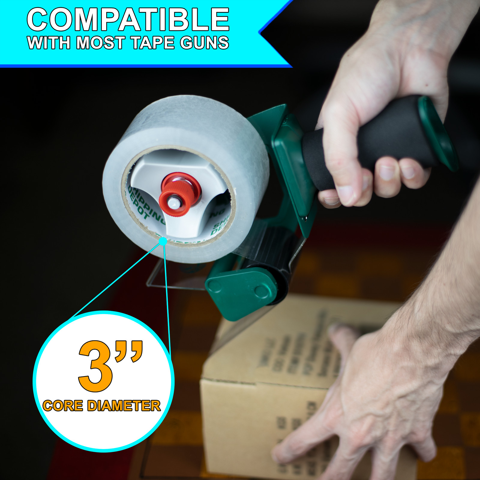 Shipping Depot Carton Box Sealing Clear Packing Tape 3″ x 110 Yds up tp 96 Rolls