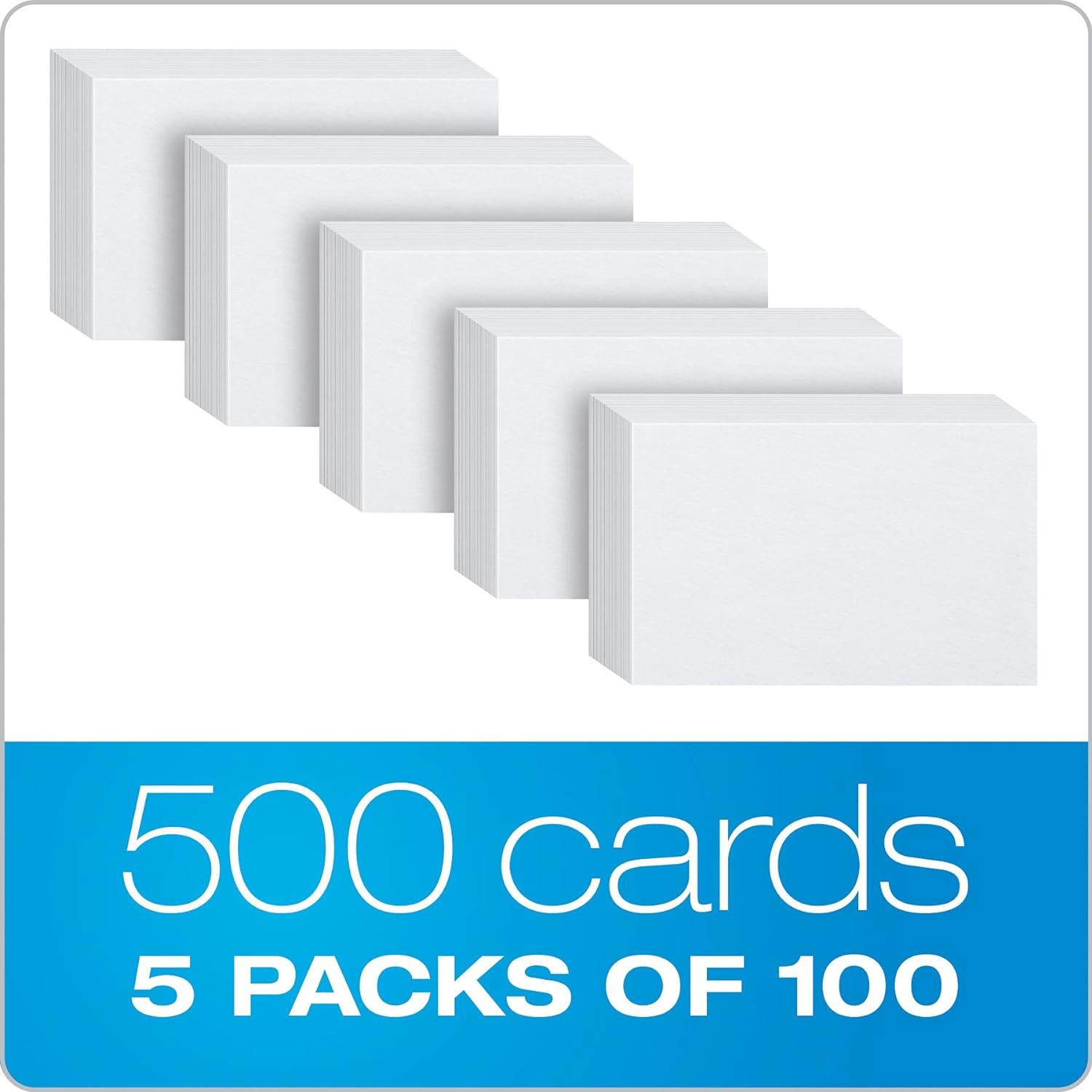 Index Cards 3×5 Blank White Notecards 500 Ct Flashcards School Study Bulk