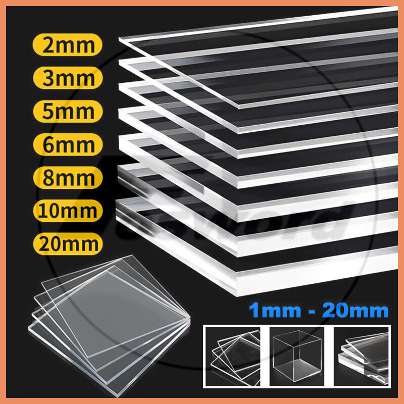 Clear Acrylics Sheets Cut To Size Hard Plastic Plate 100 -300mm Thick 1mm -20mm