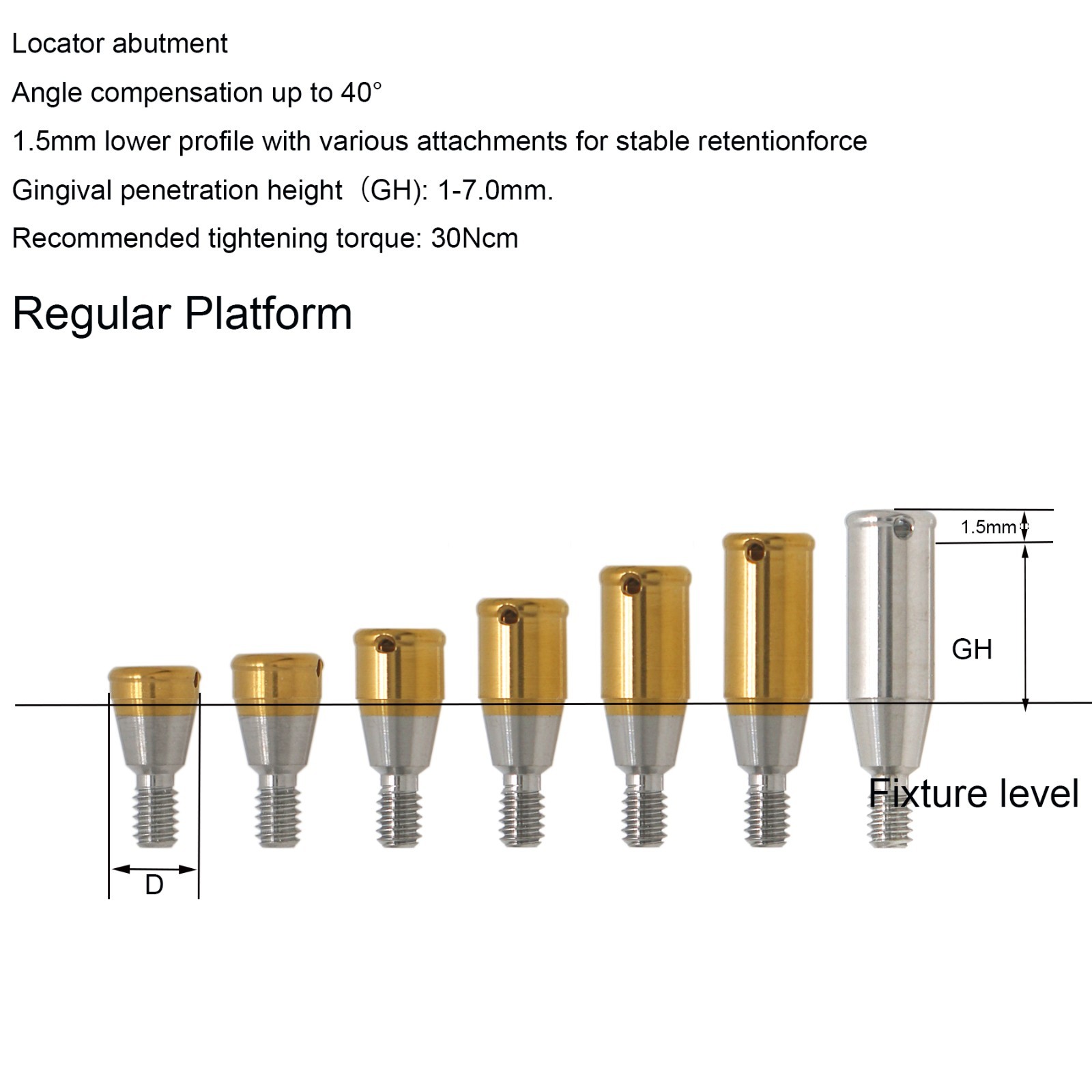 US DIO UFII Regular Impression Coping Transfer Straight Locator Healing Abutment