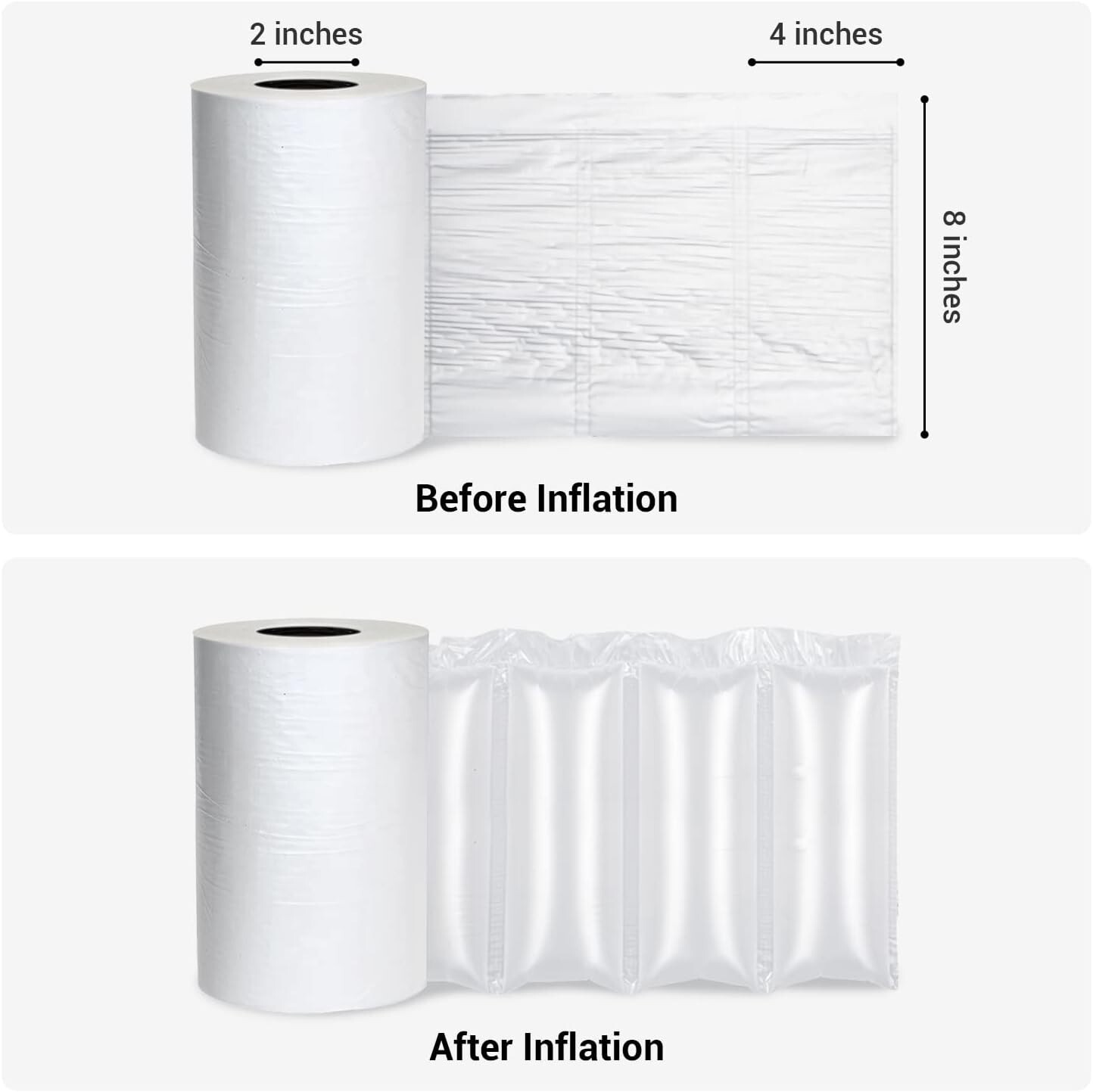 1640ft x 4″ x 8″ Air Cushion Machine Film Bubble Pillow Packaging Filling Bags