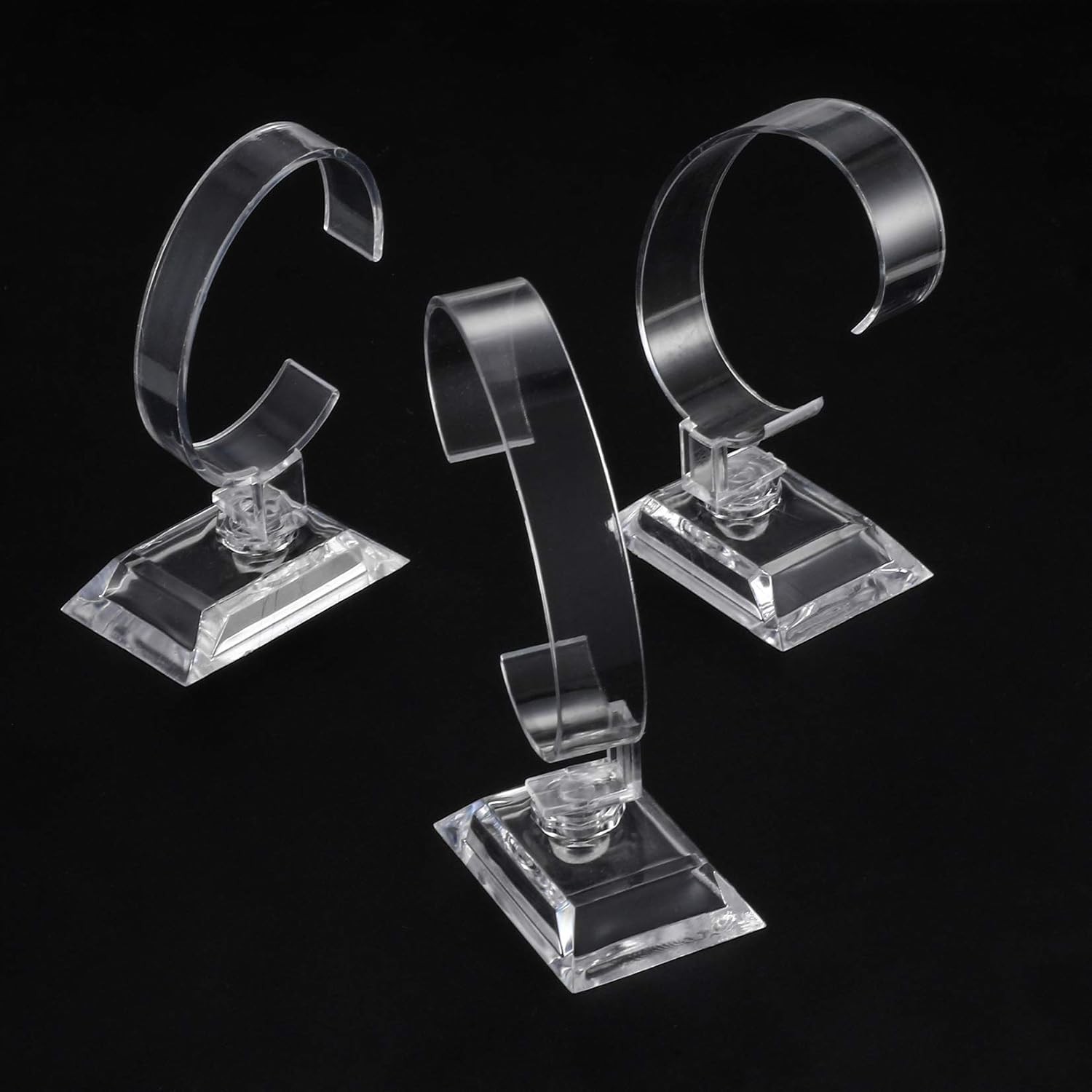 10 Pcs Watch Display Stand Holder, 4 inch/3.5 inch Clear Plastic Watch Display