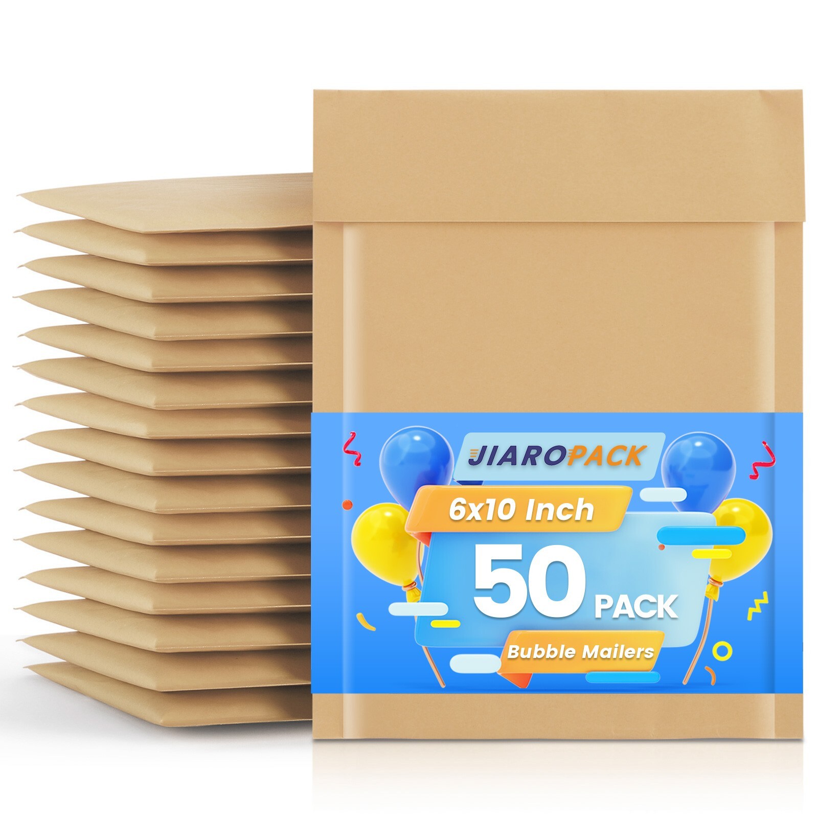 Jiaro Pack Kraft Bubble Mailer Padded Envelope Mailing Bags 6×10″ 50Pcs Brown