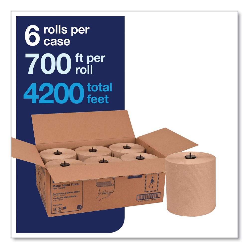 Tork 290088 7.7″ x 700 ft. Matic Hardwound Roll Towel – Natural (6/CT) New