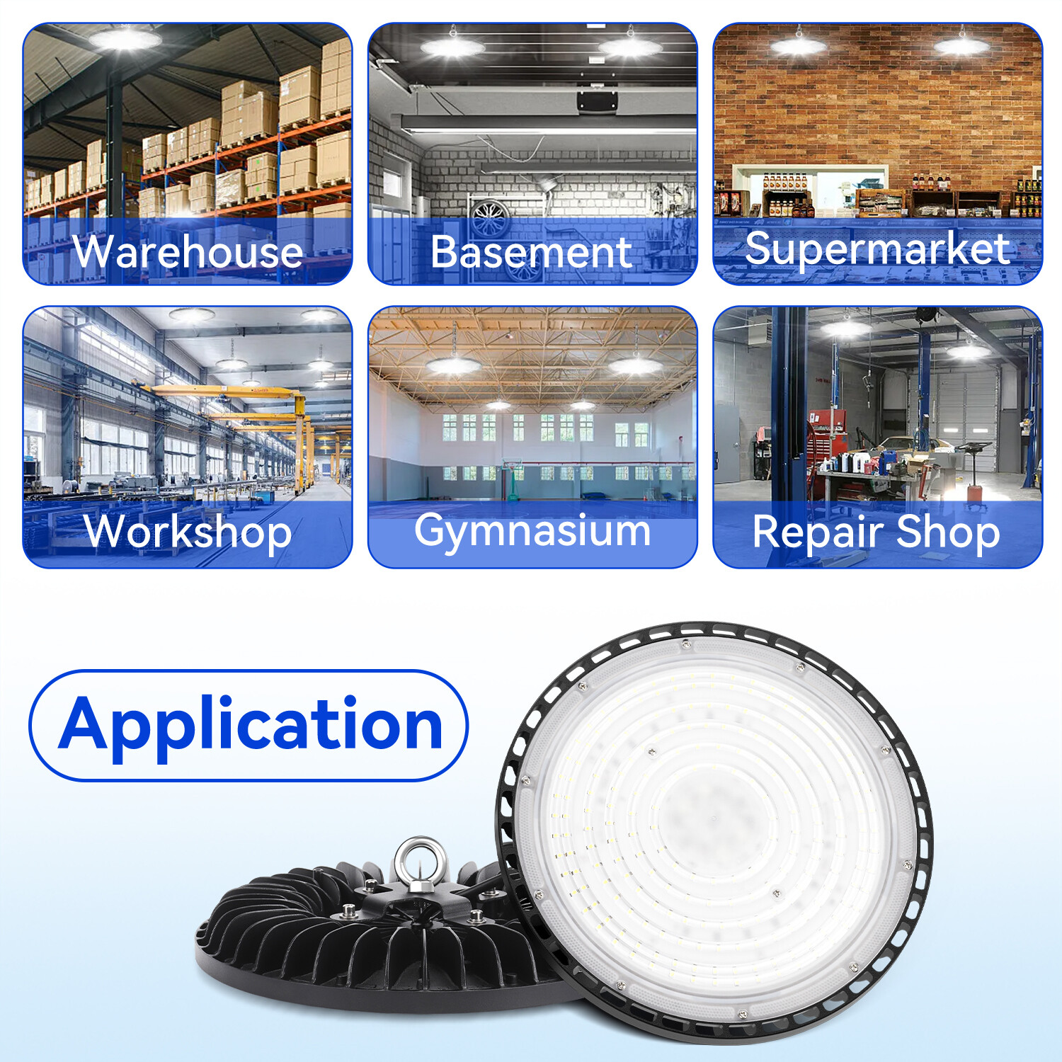 10Pack 200W UFO Led High Bay Light Warehouse Factory Commercial Industrial Light