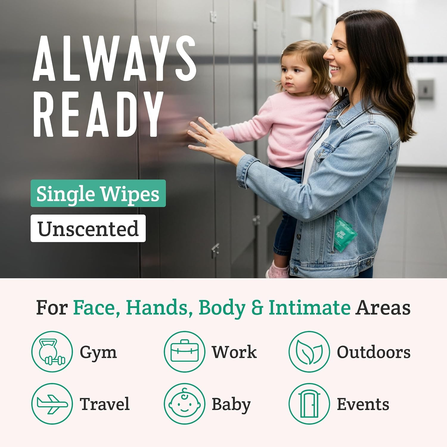 – Flushable Wipes, Individually Wrapped, Travel Friendly, Unscented with Cucumbe
