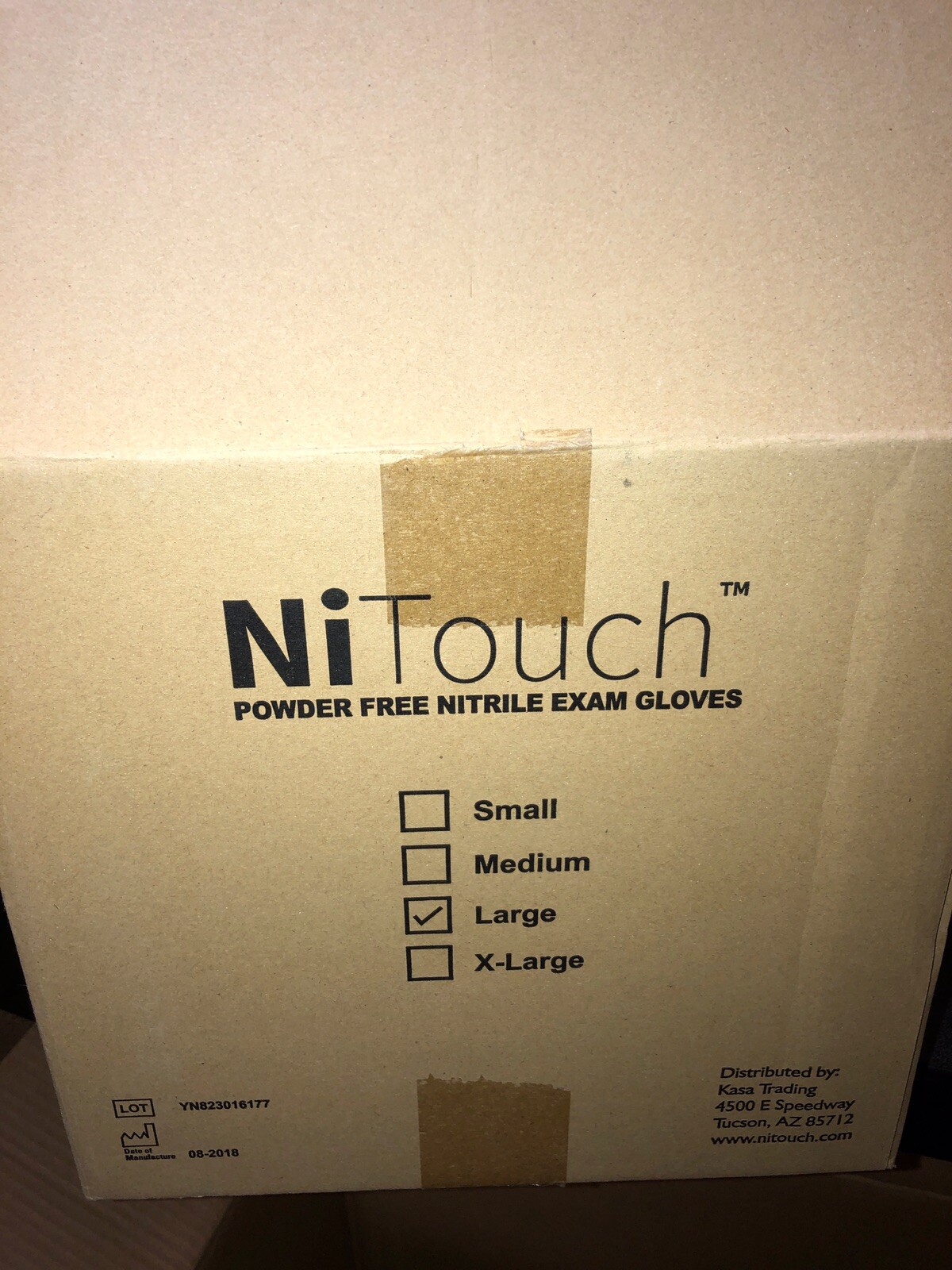 NiTouch Box Of 100 Powder Free Nitrile Gloves BLACK Large Made In Malaysia
