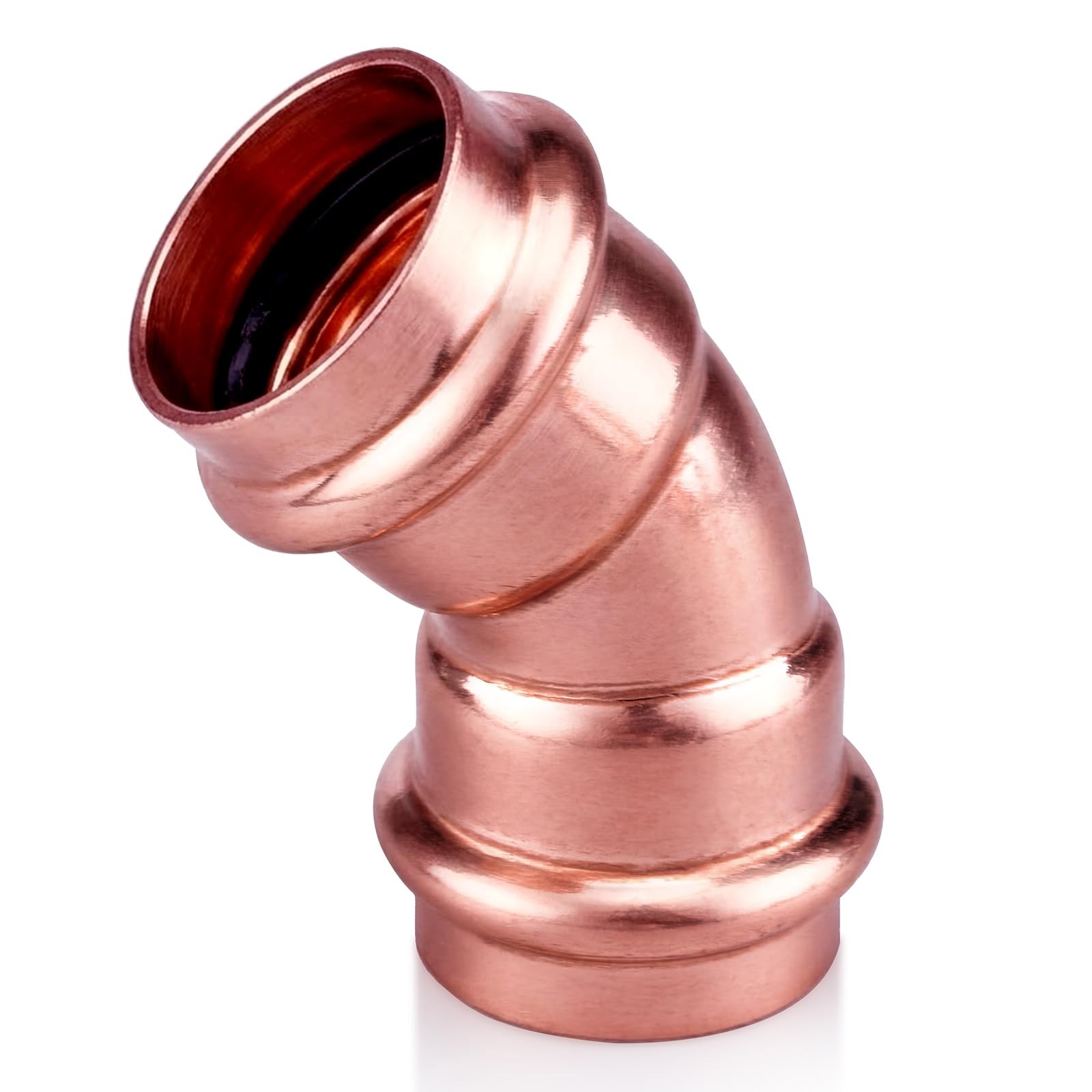 ROGVOC Copper Press Fitting 45 Degree Elbow Fittings, 5-Pcs 1 x 1 inch Heavy