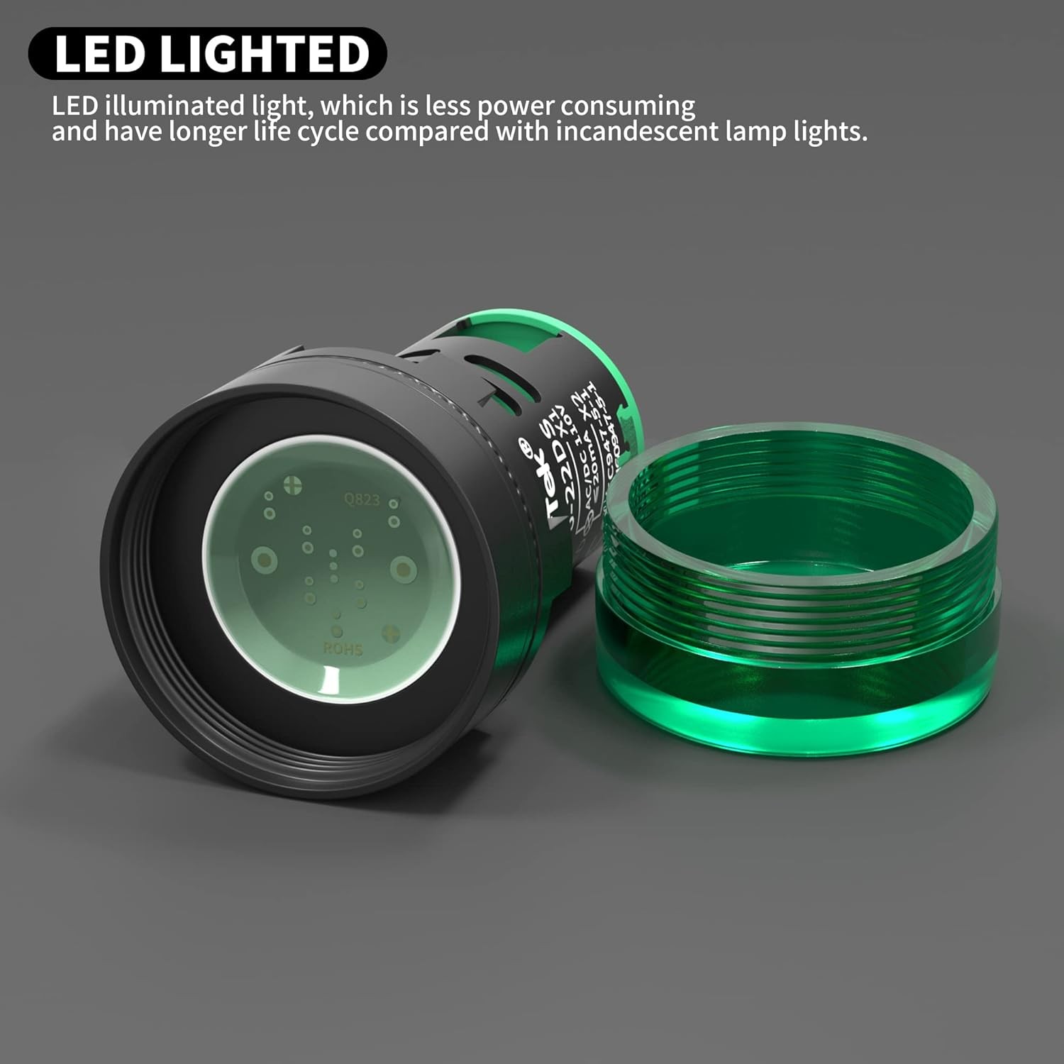 DaierTek 120V LED Indicator Light Green 110V Power Energy Pilot Light Saving Ind