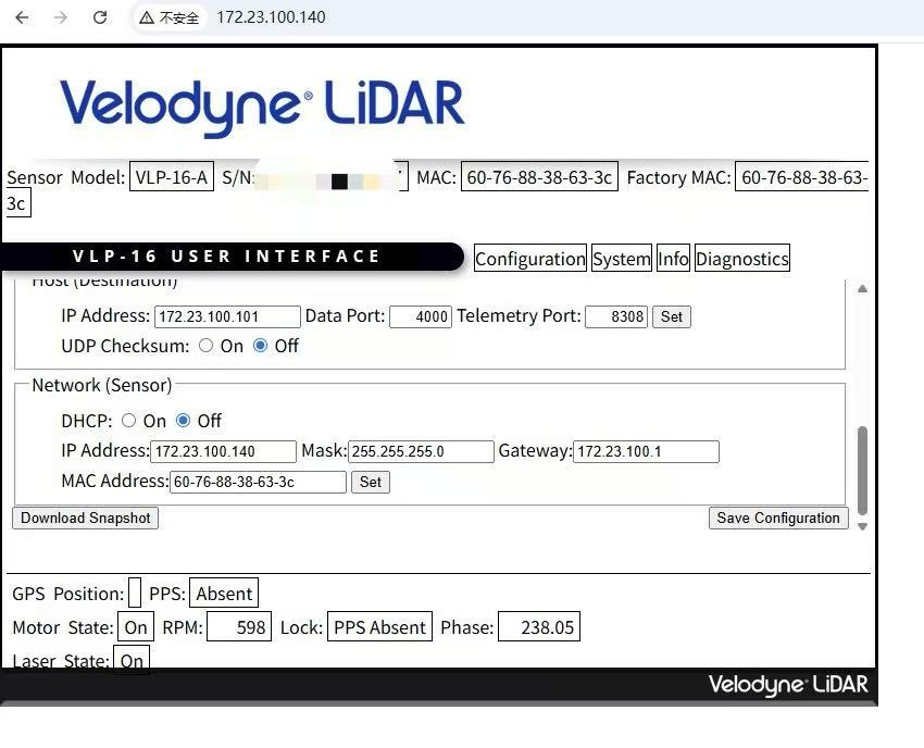 Used Velodyne VLP-16 Puck 3D LiDAR Sensor 16CH 100m 360° w/ HD Interface Box#HL