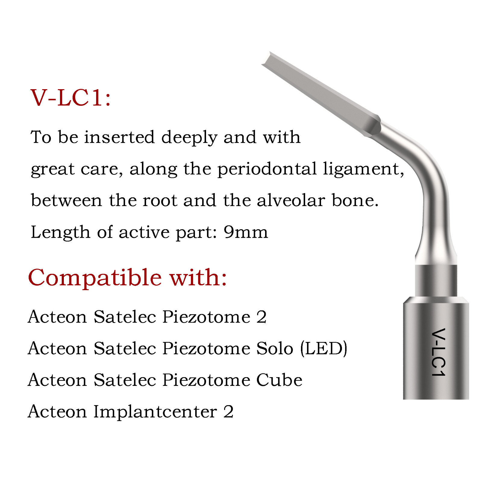 Ultrasonic Piezo Surgery Extraction Tips Kit Satelec Acteon Piezotome 2 Cube