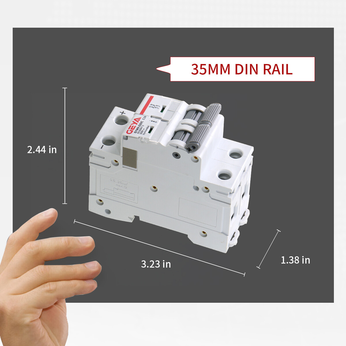 GEYA Solar DC Mini Circuit Breaker 2P MCB 6/10/16/25/32/40/50/63/80/100/125Amp