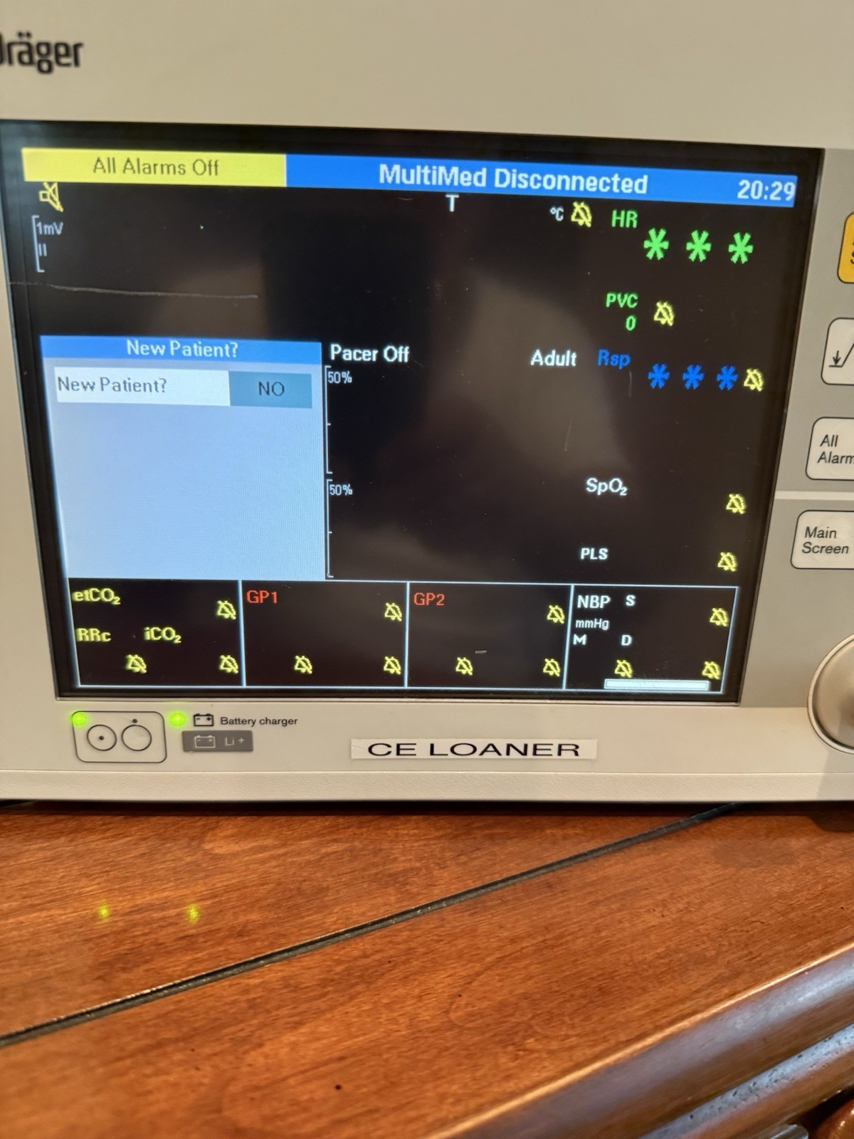 Drager Infinity Gamma XL Patient Monitor Unit With Power Supply