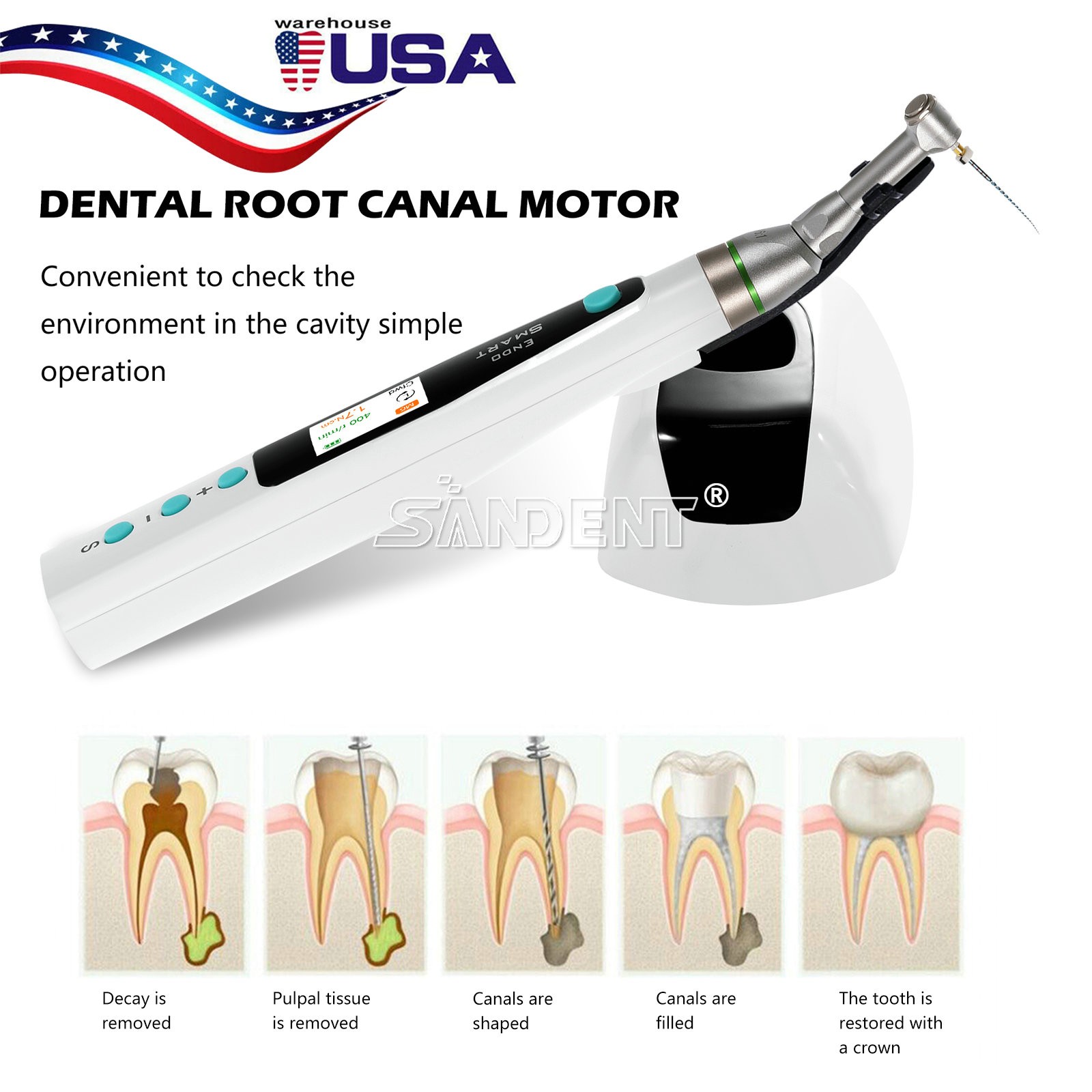 Dental 1:5 Fiber Optic LED Electric Contra Angle Increase Handpiece Ti-MAX X95L