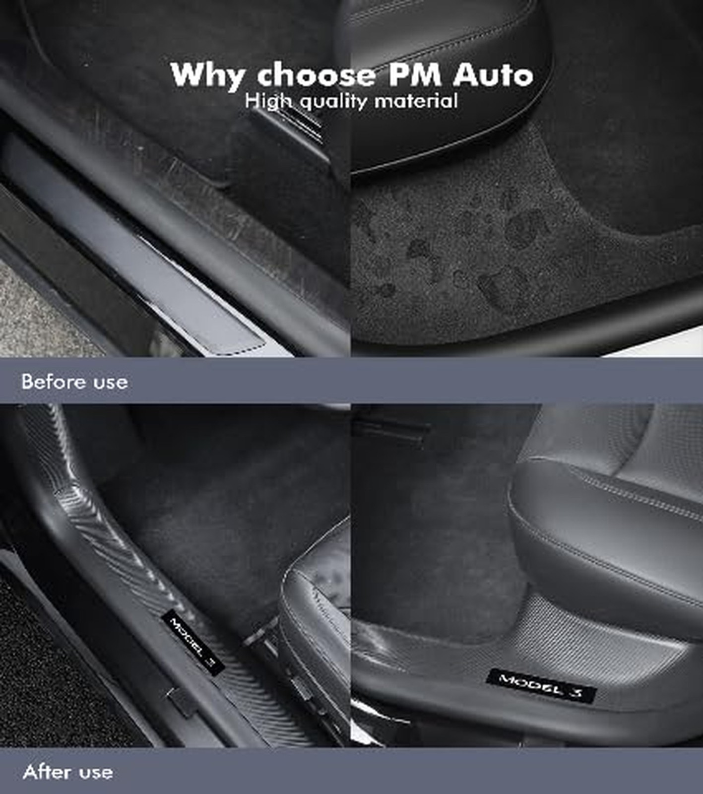 PM Auto Door Sill Trim Protector for Tesla Model 3 Highland 2023-2025 Vehicle…