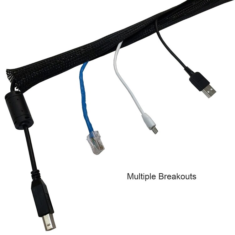 1.25″ Side Entry Cable Wrap Braided Sleeving – 10 Feet – Electriduct
