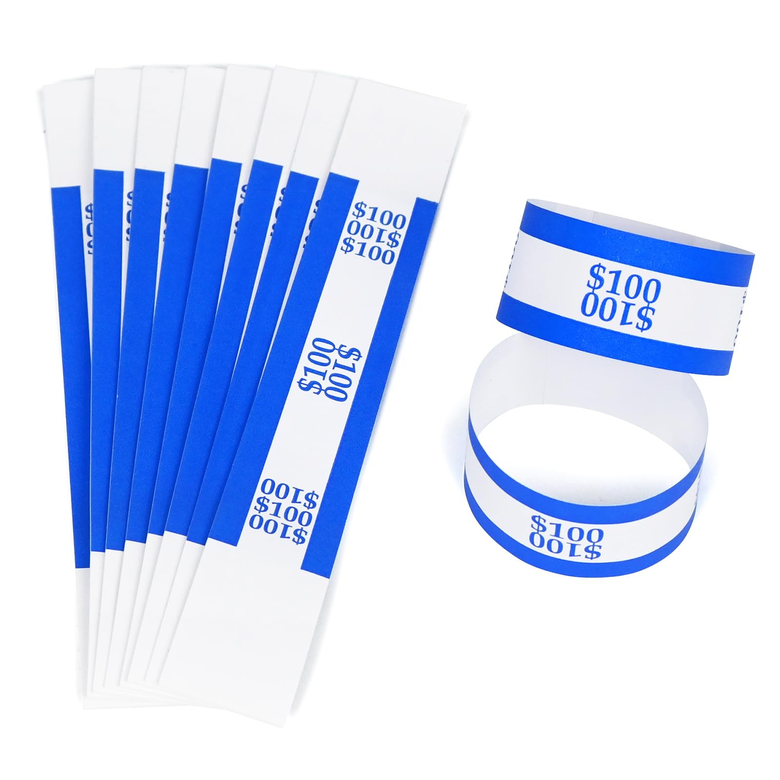 ESSENTIAL 100 Pcs Currency Straps – Bill Blue$100 – 100 PCS, Blue $100-100pcs