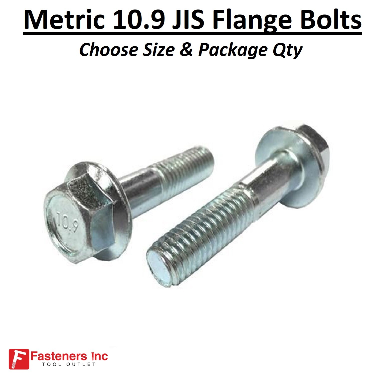 (All Sizes & Qty’s) Grade 10.9 Metric JIS Flange Bolts Zinc Hardened Small Head