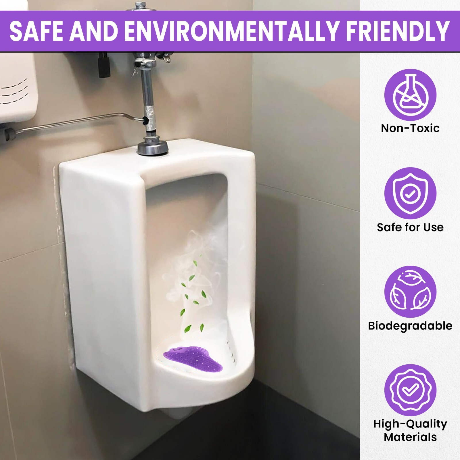 3 – 50 Scented Bathroom Urinal Screens Deodorizing Anti-Splash Fresheners Mats