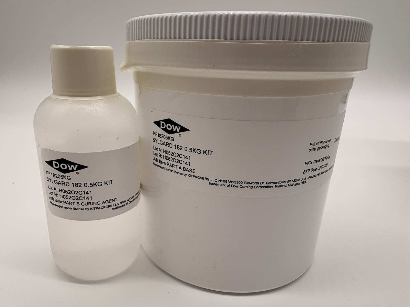 Dow Sylgard 182 Silicone Elastomer Kit A&B 1.1LB/0.5KG
