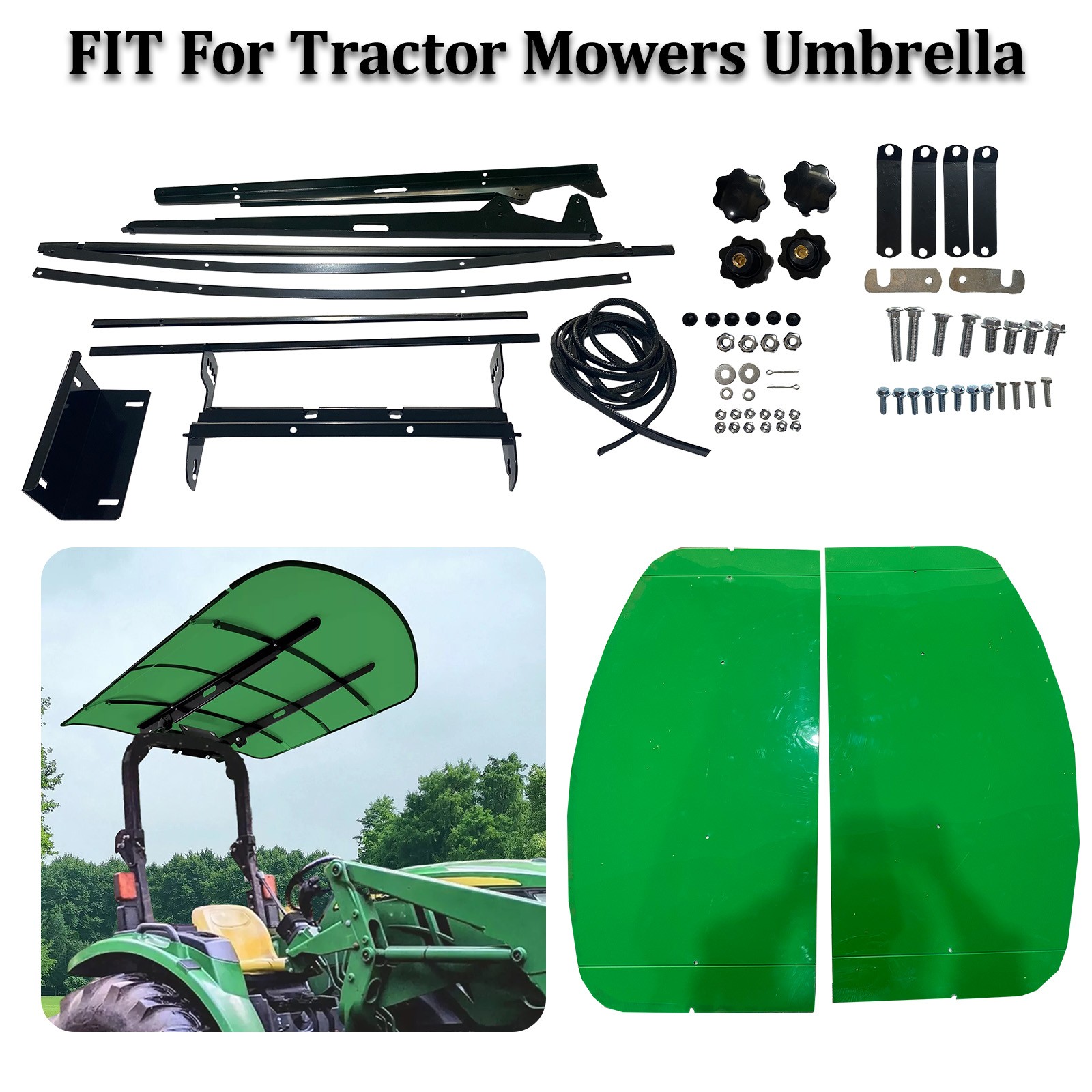 Tuff Top Tractor Canopy 52″ X 52″ For John Deere 2″ x 2″ or 2″ x 3″ ROPS Green