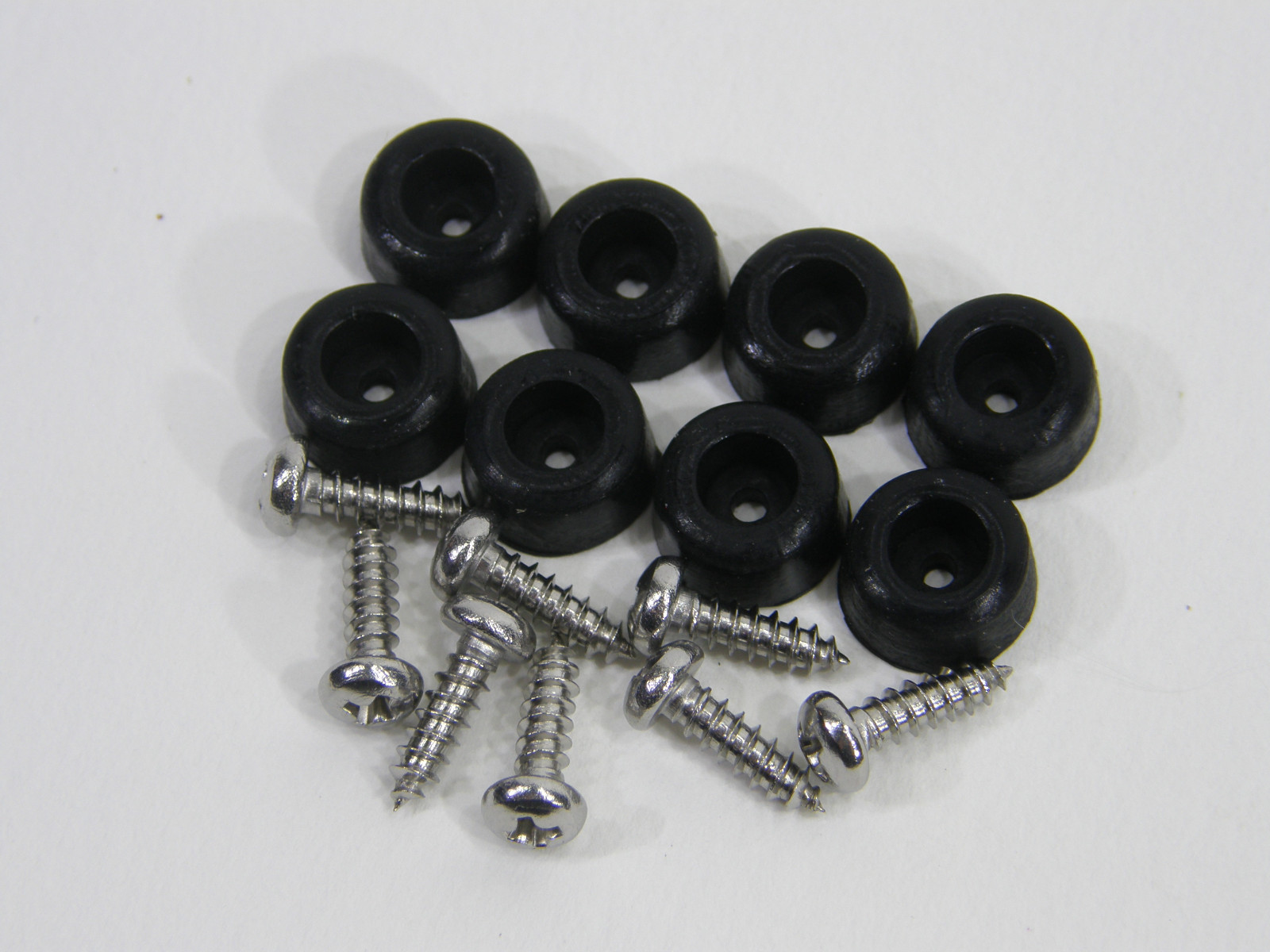 Extra Small 3/8″ DIA Rubber Bumpers with Stainless Steel Screws (Black or Clear)