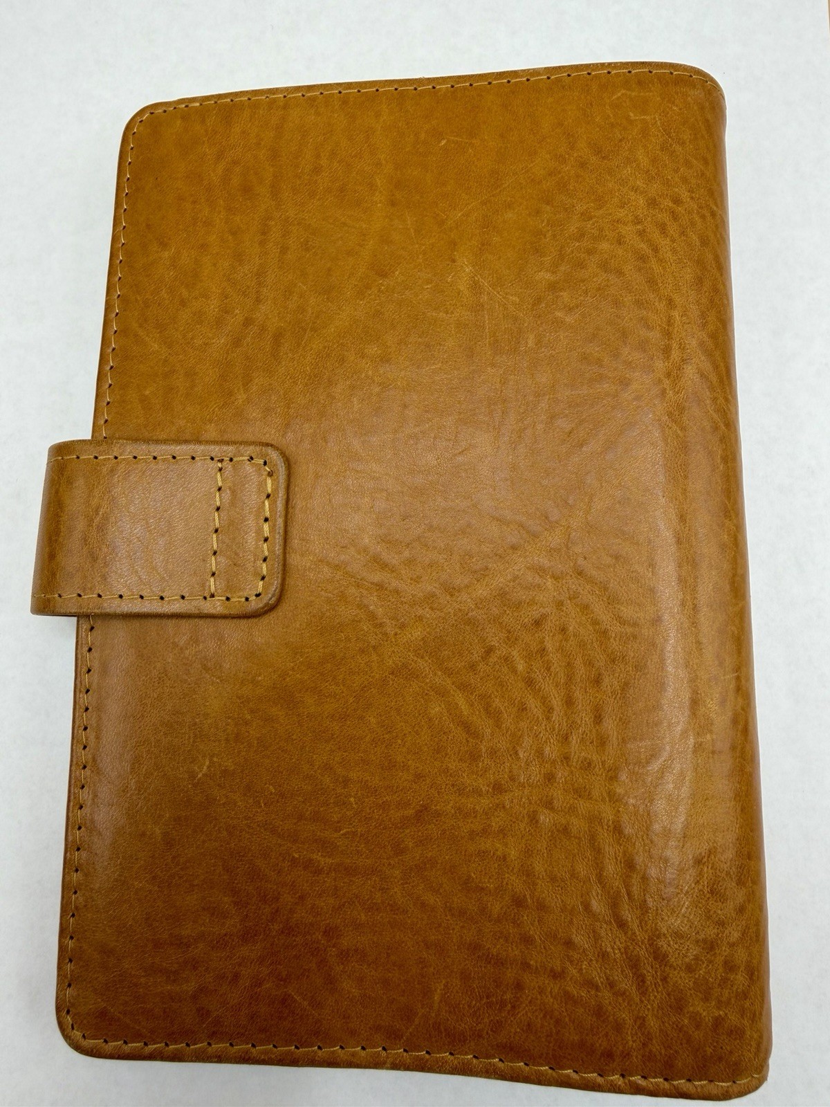 VDS Vander Spek Leather Planner Organizer 6 Rings Cognac Ostrich Interior