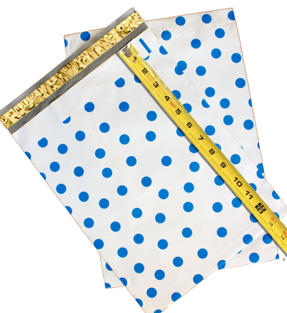 Hot Pink,Teal,Purple,Blue Polka Dot Flat Poly Shipping Mailers 10×13, 6×9, 12×15