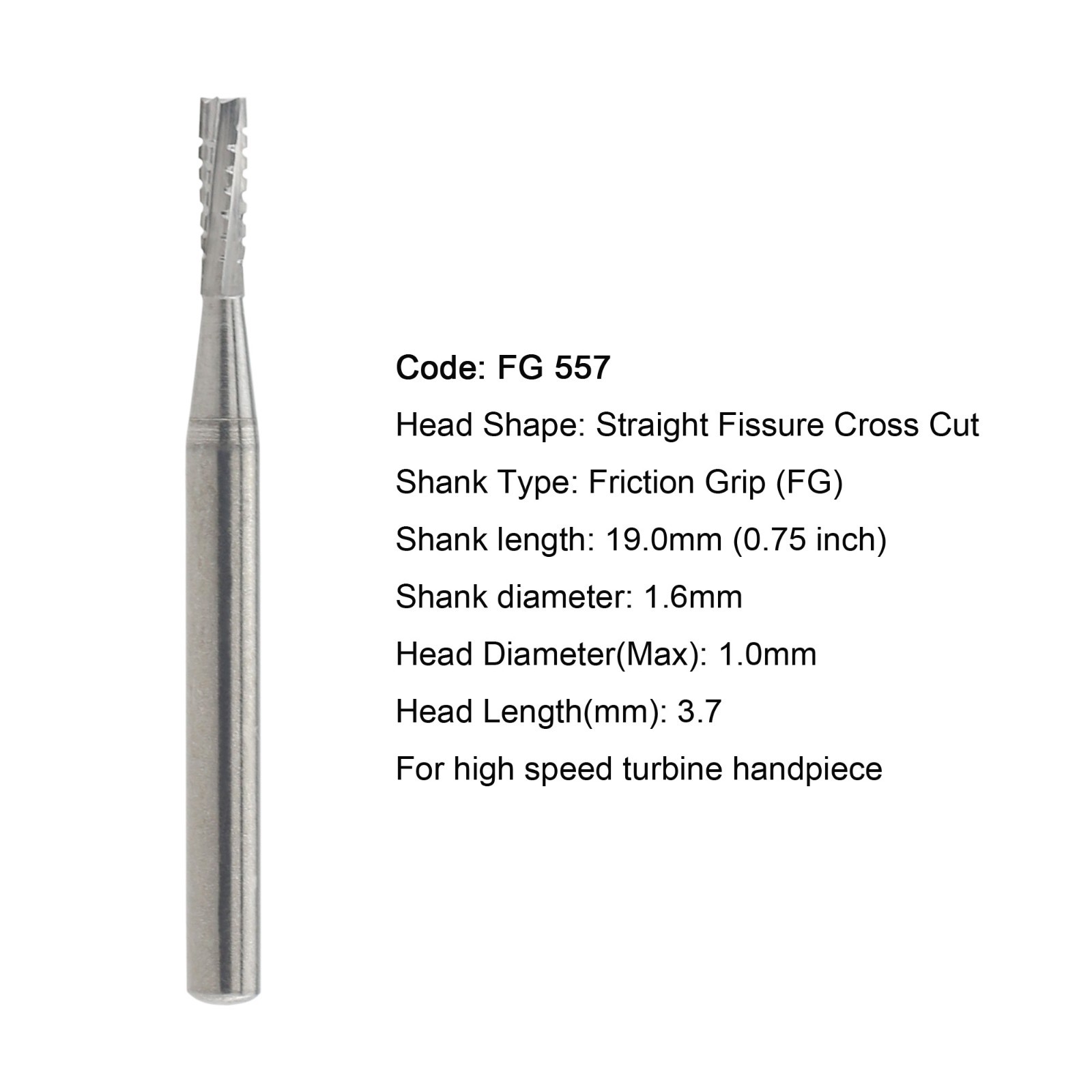 50pcs Dental Carbide Burs Round Friction Grip High Speed FG 245 330 2 4 6 8 557