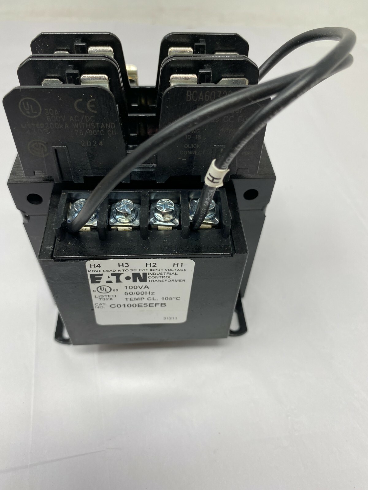 Cutler-Hammer Eaton C0100E5EFB Control Transformer 100VA P-208/230/460V S-24/115