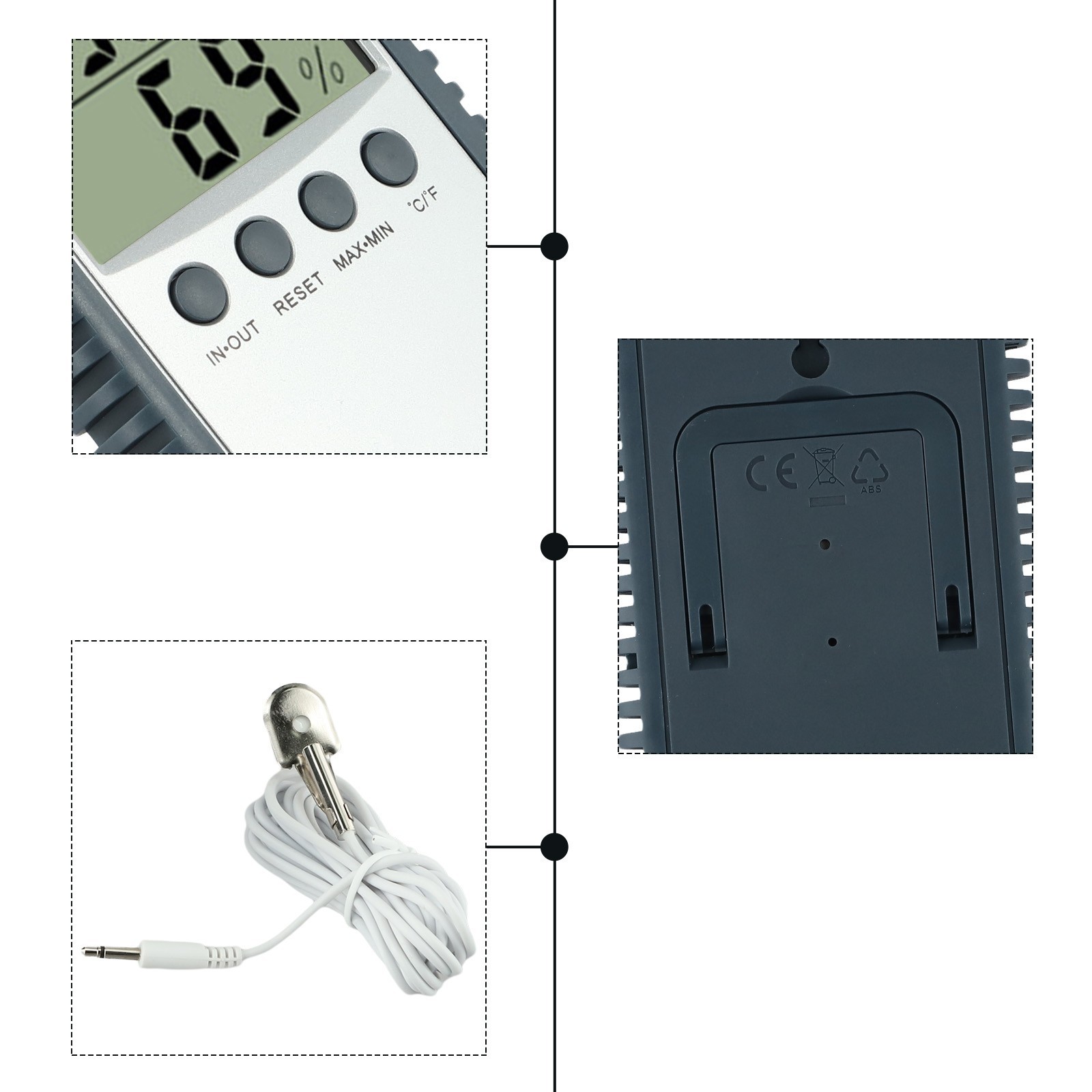 Contemporary Design Temperature and Humidity Meter for Indoor and Outdoor Use
