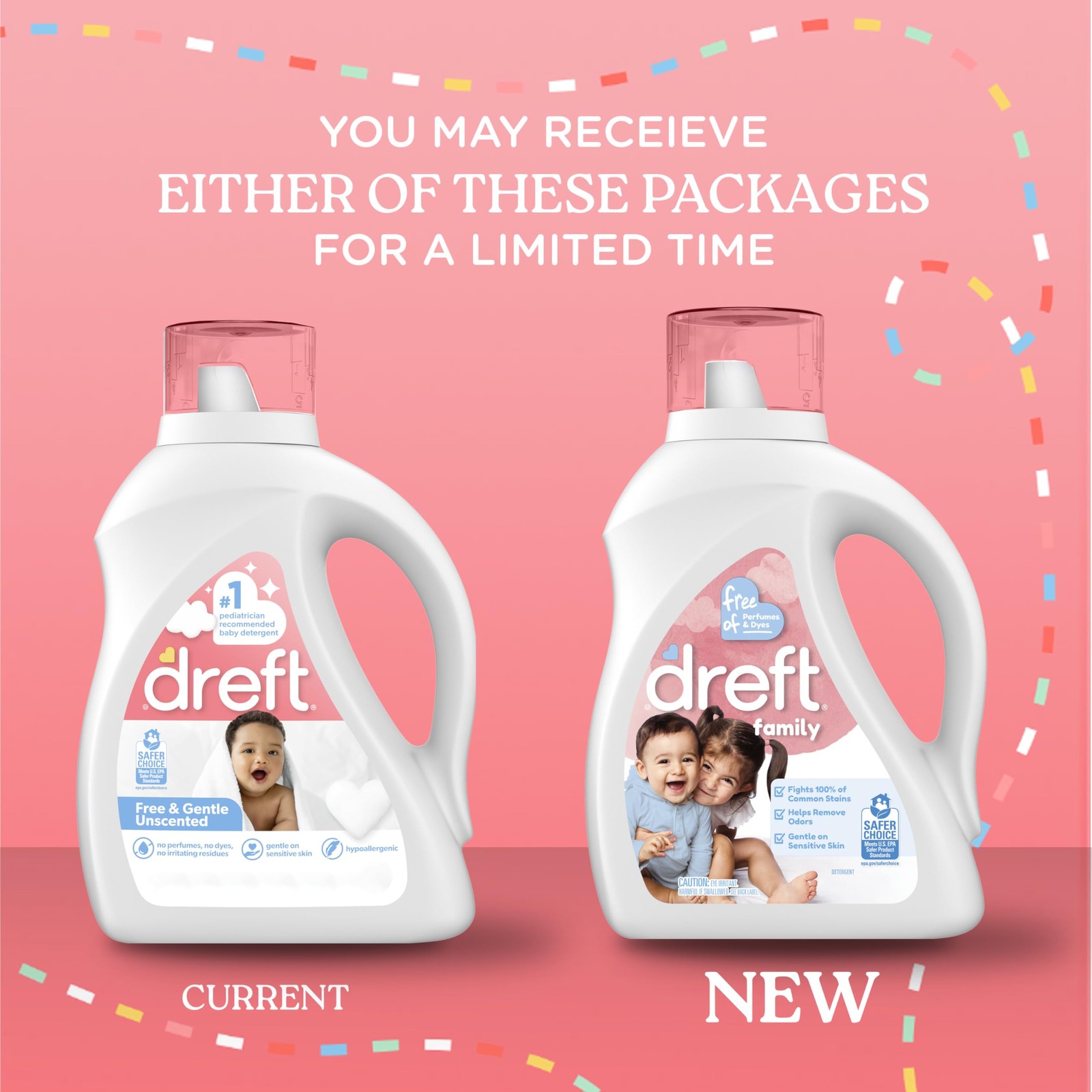 Dreft Family Liquid Laundry Detergent, Unscented Gentle 92 Fl Oz (Pack of 1)