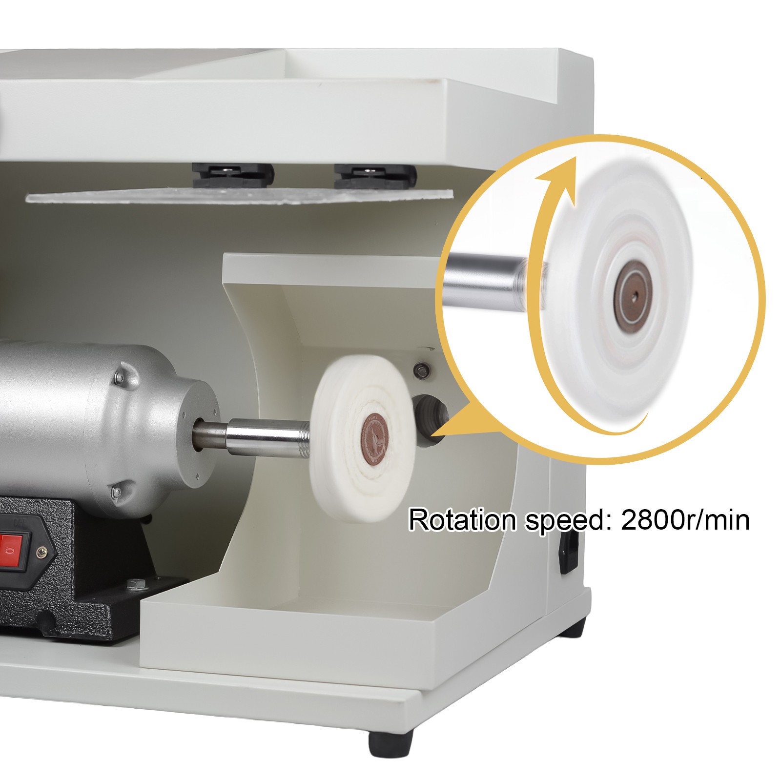 Dental Lab 550W Polishing Lathe Machine 2800rpm with LED Light 2 Big Covers USA